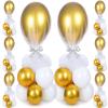 BBTO 8 Set Table Centerpieces Balloons Stand Kit, 80 Pcs Latex Balloons and Table Stand Holder with Base Tulle for Wedding Birthday Baby Shower Party(Gold and White) view 1