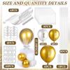 BBTO 8 Set Table Centerpieces Balloons Stand Kit, 80 Pcs Latex Balloons and Table Stand Holder with Base Tulle for Wedding Birthday Baby Shower Party(Gold and White) view 2