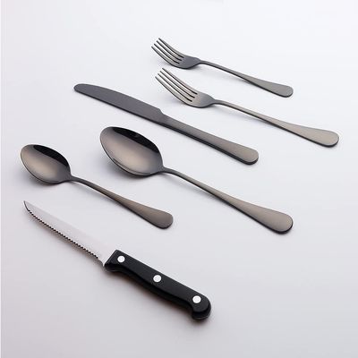 Black Silverware Set 72 Piece Flatware Sets for 12 Premium Stainless Steel Delicate Knifes Forks and Spoons Tableware Set TWEE Durable Home Kitchen Wedding Restaurant Cutlery Utensils Set