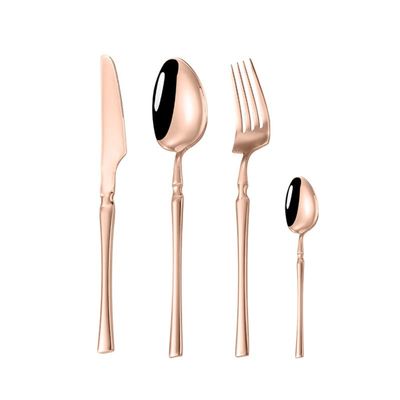 24 Piece Rose Gold Silverware Set for 6 Cutlery Sets Premium Stainless Steel Flatware Set Home Kitchen Wedding Restaurant Tableware Utensils Include Knifes Teaspoons Forks and Spoons Set
