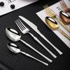 32 Piece Black Silverware Set for 8 Cutlery Sets Premium Stainless Steel Flatware Set Home Kitchen Wedding Restaurant Tableware Utensils Include Knifes Teaspoons Forks and Spoons Set view 3