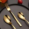 Gold Silverware Set 24 Piece Cutlery Set for 6 Premium Stainless Steel Flatware Sets Nice Weight Wedding Restaurant Home Kitchen Tableware Utensils Include Teaspoons Knifes Forks and Spoons Set view 2