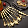 Gold Silverware Set 24 Piece Cutlery Set for 6 Premium Stainless Steel Flatware Sets Nice Weight Wedding Restaurant Home Kitchen Tableware Utensils Include Teaspoons Knifes Forks and Spoons Set view 4