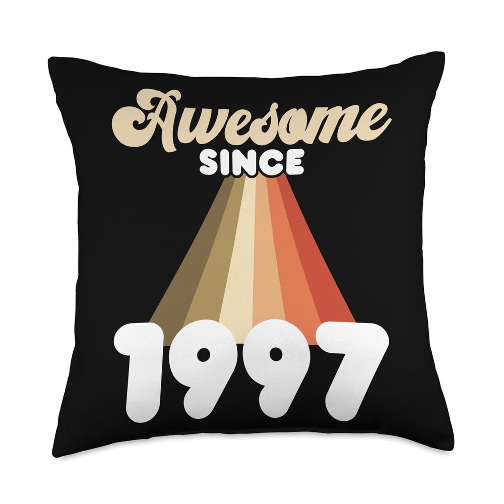 27th Birthday Men Women Awesome Since 1997 Throw Pillow