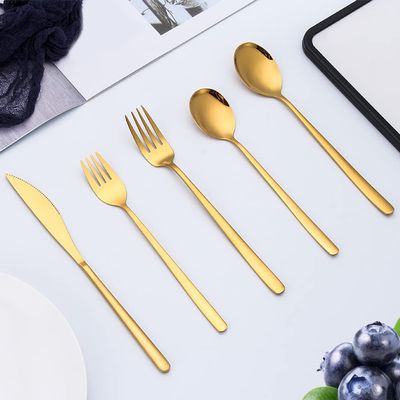 40 Piece Gold Silverware Set for 8 Premium 18/10 Stainless Steel Flatware Cutlery Set Restaurant Wedding Home Kitchen Tableware Utensils TWEE Delicate Knifes Forks and Spoons Set