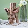 24 Piece Rose Gold Silverware Set for 6 With Hanging Cutlery Storage Stainless Steel Flatware Sets TWEE Kitchen Hotel Restaurant Tableware Utensils Set Include Knifes Teaspoons Forks and Spoons view 1