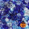 Ausluru 10LB Glass Gemstones Flat Glass Marbles and Frosted Sea Glass Vase fillers Crushed Glass Ideal for Aquariums, Hydroponics Plants, Home Decor, Fireplace and DIY Craft, Blue Mixed view 2