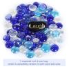 Ausluru 10LB Glass Gemstones Flat Glass Marbles and Frosted Sea Glass Vase fillers Crushed Glass Ideal for Aquariums, Hydroponics Plants, Home Decor, Fireplace and DIY Craft, Blue Mixed view 4