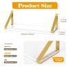 Cilinta Clear Shelves, Gold Floating Shelves Wall Mounted Set of 3, 8mm Transparent Acrylic, Invisible Wall Shelves for Bedroom, Living Room, Bathroom, Kitchen, Office Display Decor (15in) view 3
