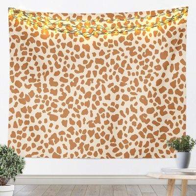 Brown Leopard Print Tapestry,Kids Girls Woman Novelty Room Decor,Abstract Wild Animal Cheetah Skin Wall Tapestries,Cream-coloured Retro Wall Hanging,Rustic Home Wall Decor,Small 51.2 x 59.1 Inches