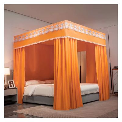 Bed Canopy Deluxe All-Season Bed Canopy with Mounting Brackets, Bedroom Decorative Bed Curtains for Girls' Princess Rooms, Double Layer Removable, 2 Styles (Color : Style1, Size : 2x2.2x2m)