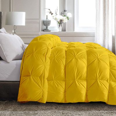 Feel Super 1200-TC All Season Down Alternative Comforter Oversized King Plus (128x120) Pinch Pleated Warm & Soft Quilted 100% Egyptian Cotton 600 GSM Breathable & Soft Quality Comforter