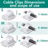 Namalu 240 Pcs Cable Clips Outdoor Wire Clip Adhesive Cable Hook Cord Organizer Holder R Shape Christmas Light Clip for Desk Wall Cable Management String Lights Fairy Light Decoration(White, Small) view 2