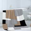 3 Piece Bath Towel Set, Abstract Color Block Luxury Towels Set for Bathroom Soft Bath Shower Towels Absorbent Bathroom Towels Set ( 1 Bath Towel, 1 Hand Towel, 1 Washcloth ) Brown Gray Black Geometric view 3
