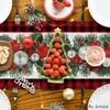 Artoid Mode Red Black Buffalo Plaid Xmas Balls Holly Christmas Table Runner, Winter Kitchen Dining Table Decoration for Outdoor Home Party 13x120 Inch view 4