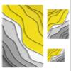 3 Piece Bath Towel Set, Yellow and Gray Luxury Towels Set for Bathroom Soft Bath Shower Towels Absorbent Bathroom Towels Set ( 1 Bath Towel, 1 Hand Towel, 1 Washcloth ) Abstract Ombre Geometric view 1