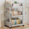 Multi-layer storage rolling cart with Hooks, Kitchen/Under Desk Storage Trolley, Rolling Utility Cart for Bathroom Dorm, Adjustable Storage Shelves for Narrow Spaces, Bathroom Rolling Cart Organizer view 2