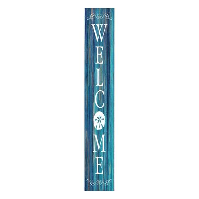 48H Wooden Porch Sign Farmhouse Wall Hanging Sign Vertical Coastal Welcome Porch Decor Wall Decor for Front Door, Porch, Kitchen, Living Room, Dining Room, or Family Room