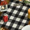 Artoid Mode Buffalo Plaid Merry Christmas Tree Table Runner, Seasonal Truck Gifts Kitchen Dining Table Decoration for Outdoor Home Party 13x90 Inch view 3