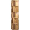 ABGRC Bookcase Bookshelf Solid Wood Stereo Rotation Bookcase Round Storage Organizer Thick Frame Bottom Display Rack for Living Room Stable view 1
