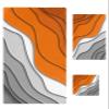 3 Piece Bath Towel Set, Orange and Gray Luxury Towels Set for Bathroom Soft Bath Shower Towels Absorbent Bathroom Towels Set ( 1 Bath Towel, 1 Hand Towel, 1 Washcloth ) Abstract Ombre Geometric view 1