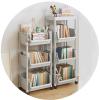 Multi-layer storage rolling cart with Hooks, Kitchen/Under Desk Storage Trolley, Rolling Utility Cart for Bathroom Dorm, Adjustable Storage Shelves for Narrow Spaces, Bathroom Rolling Cart Organizer view 1