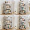 Multi-layer storage rolling cart with Hooks, Kitchen/Under Desk Storage Trolley, Rolling Utility Cart for Bathroom Dorm, Adjustable Storage Shelves for Narrow Spaces, Bathroom Rolling Cart Organizer view 2