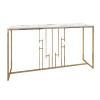 FUFU Stainless Steel Entryway Table, Modern Marble Console Table, Living Room Coffee Table, Home Decorative Side Table view 1