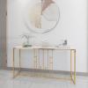 FUFU Stainless Steel Entryway Table, Modern Marble Console Table, Living Room Coffee Table, Home Decorative Side Table view 4