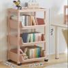 Multi-layer storage rolling cart with Hooks, Kitchen/Under Desk Storage Trolley, Rolling Utility Cart for Bathroom Dorm, Adjustable Storage Shelves for Narrow Spaces, Bathroom Rolling Cart Organizer view 2