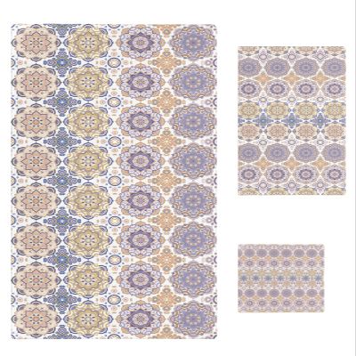 3 Piece Bath Towel Set, Boho Luxury Towels Set for Bathroom Soft Bath Shower Towels Absorbent Bathroom Towels Set ( 1 Bath Towel, 1 Hand Towel, 1 Washcloth ) Pink Ethnic Floral Prints Vintage Style