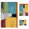 3 Piece Bath Towel Set, Abstract Color Painting Towels Set for Bathroom Soft Bath Shower Towels Absorbent Bathroom Towels Set ( 1 Bath Towel, 1 Hand Towel, 1 Washcloth ) Orange Green Art Geometry view 1