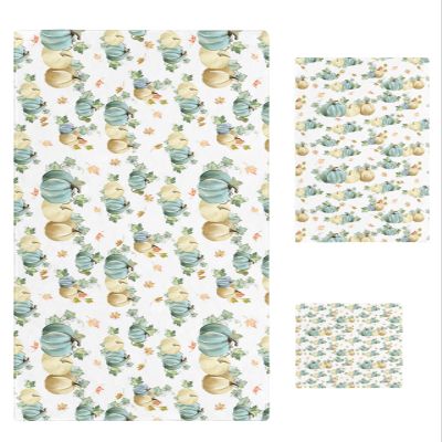 3 Piece Bath Towel Set, Fall Pumpkins Towels Set for Bathroom Soft Bath Shower Towels Absorbent Bathroom Towels Set ( 1 Bath Towel, 1 Hand Towel, 1 Washcloth ) Watercolor Maple Leaves Thanksgiving