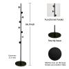 Aolohomy Coat Tree Freestanding, Metal Coat Rack Tree with 8 Hooks, Free Standing Hanger for Hats Scarves Purses Umbrellas, Coat Stands with Stable Base for Entryway Bedroom, Black view 4