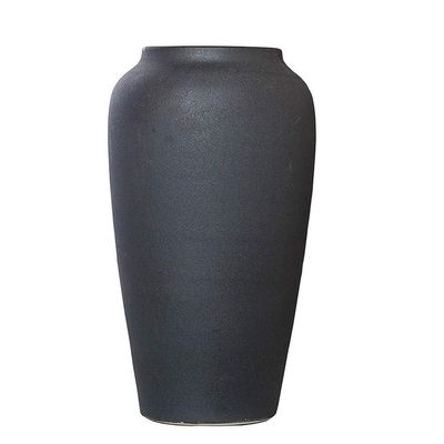 Elegant Modern Ceramic Large Flower Vases for Living Dining Room Table Centerpieces Bedroom Office Coffee Table Home Decoration, Tall Decorative Chinese Black Vase for Home Decor (Size : 18x34x13cm)
