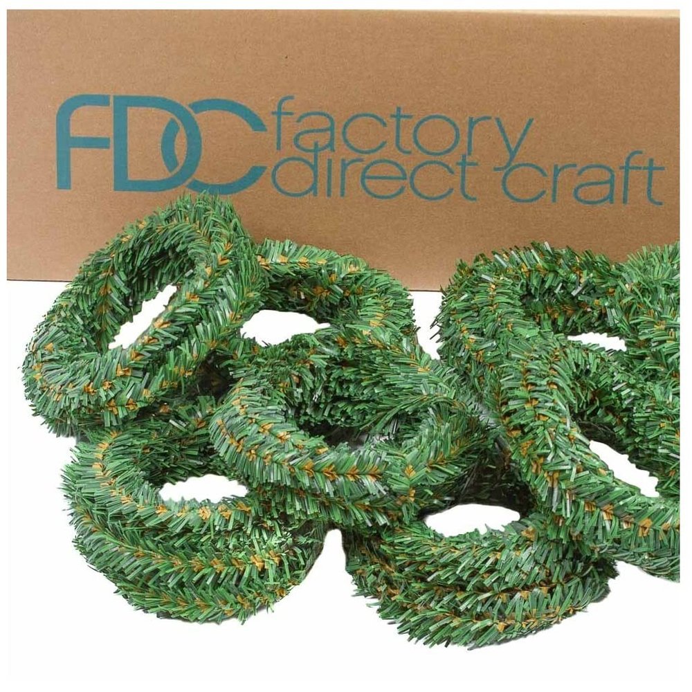Bulk Pack of 144 Feet of Bendable Artificial Mini Pine Roping Christmas Garland - Thin Pine Garland for Holiday Crafts Decorations by Factory Direct Craft (12 Garlands - 12 Feet Each)
