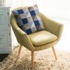 IDOWMAT Soft Square Throw Pillow Covers 26x26 inch Cotton Linen Cushion Cover for Couch Bed, Farmhouse Sofa Decoration Abstract Blue Brown Ombre Geometric Triangle Print Living Room Throw Pillowscase view 2