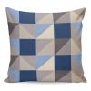 IDOWMAT Soft Square Throw Pillow Covers 26x26 inch Cotton Linen Cushion Cover for Couch Bed, Farmhouse Sofa Decoration Abstract Blue Brown Ombre Geometric Triangle Print Living Room Throw Pillowscase view 4