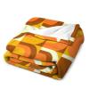 70S Pattern Retro Orange and Brown Tones Flannel Fleece Throw Blankets 50"X40" Lightweight Fluffy Winter Fall Blanket Cozy Soft Fuzzy Plush Home Decor for Couch Bed Sofa Bedroom Living Room Travel view 4