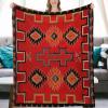1890 Navajo Saddle Blanket Flannel Fleece Throw Blankets 50"X40" Lightweight Fluffy Winter Fall Blanket Cozy Soft Fuzzy Plush Home Decor for Couch Bed Sofa Bedroom Living Room Travel view 1