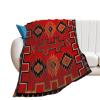 1890 Navajo Saddle Blanket Flannel Fleece Throw Blankets 50"X40" Lightweight Fluffy Winter Fall Blanket Cozy Soft Fuzzy Plush Home Decor for Couch Bed Sofa Bedroom Living Room Travel view 2