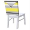 Savannan Dining Room Chair Back Covers, Geometric Gray Yellow White Stripe Chair Covers Kitchen Chair Slipcovers Protective Covers for Holiday Party Festival Decoration, Set of 8 view 1