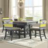 Savannan Dining Room Chair Back Covers, Geometric Gray Yellow White Stripe Chair Covers Kitchen Chair Slipcovers Protective Covers for Holiday Party Festival Decoration, Set of 8 view 3