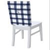Dining Room Chair Back Covers, Farmhouse Decoration Checkered Plaid Gingham Navy Blue and White Chair Covers Kitchen Chair Slipcovers Protective Covers for Holiday Party Festival Decoration, Set of 8 view 1