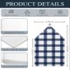 Dining Room Chair Back Covers, Farmhouse Decoration Checkered Plaid Gingham Navy Blue and White Chair Covers Kitchen Chair Slipcovers Protective Covers for Holiday Party Festival Decoration, Set of 8 view 2