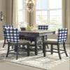Dining Room Chair Back Covers, Farmhouse Decoration Checkered Plaid Gingham Navy Blue and White Chair Covers Kitchen Chair Slipcovers Protective Covers for Holiday Party Festival Decoration, Set of 8 view 3