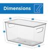 Set Of 12 Refrigerator Organizer Bins with Lids - Plastic Pantry Organization and Storage Baskets - Stackable Food Fridge Organizers with Cutout Handles for Freezer, Kitchen, Countertops, Cabinets view 3