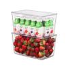 Set Of 12 Refrigerator Organizer Bins with Lids - Plastic Pantry Organization and Storage Baskets - Stackable Food Fridge Organizers with Cutout Handles for Freezer, Kitchen, Countertops, Cabinets view 4