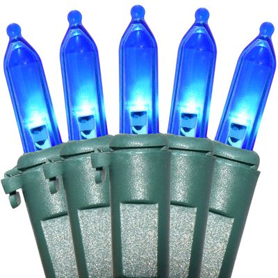 Holiday Essence Blue LED Xmas String Light 100 Count Green Wire 26.9 Ft Incandescent Hanukkah Traditional Light for Indoor Outdoor Home Dcor, Wedding Lighting Decoration