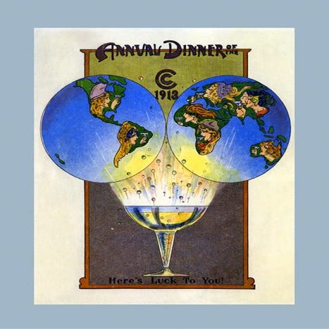 Annual Dinner Of The Continents Drink A Toast Luck To You Vintage Poster Reproduction (12 X 16 Image Size Canvas)